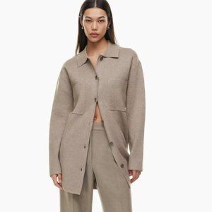 Aritzia Babaton Society Sweater in Heather Taupe Size Small